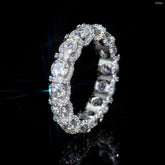 GL 925 Sterling Silver Gold Plated  Round Moissanite Engagement Ring